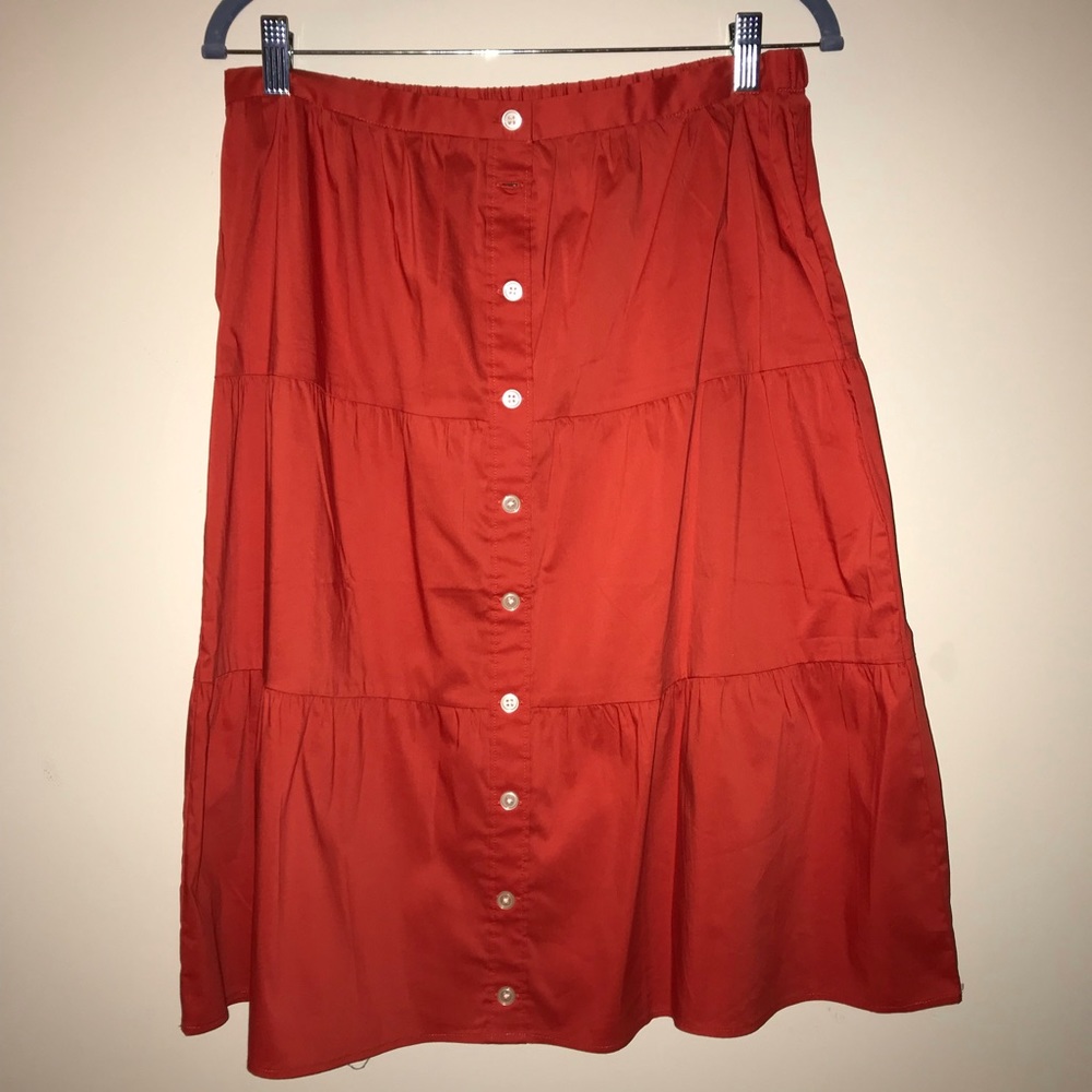 Loft orange Midi Skirt